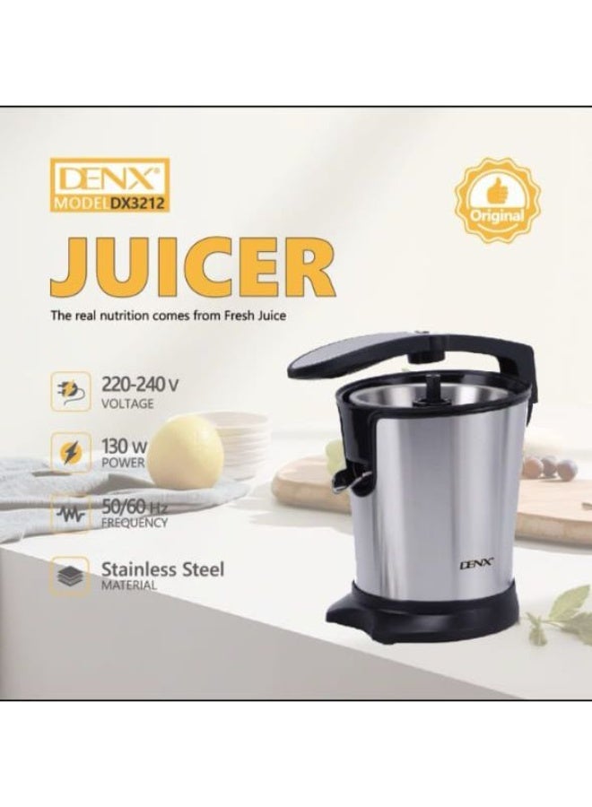 Denix Electric Citrus Juicer 130W Stainless Steel Orange Juicer Freshly Pressed Fruit For Squeezes Oranges Lemons Lime Juices BlackE DENX - Image 1