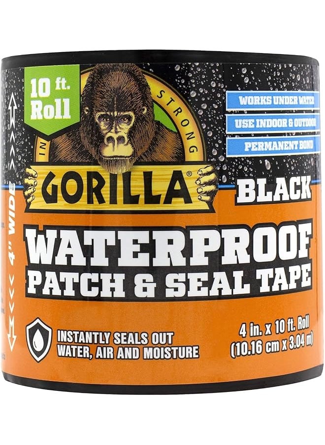 Gorilla Gorilla Waterproof Patch & Seal Tape 4" X 10' Black, Pack Of 1  - Image 1