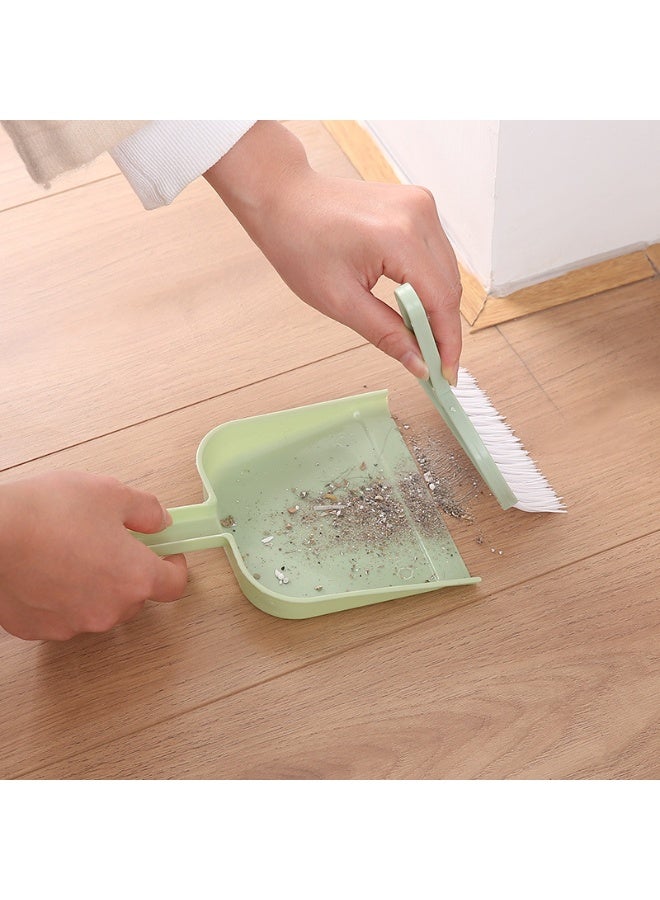 Green,Mini Desktop Cleaning Set, Home Handheld Small Broom + Dustpan, Plastic Trash Shovel, Portable Cleaning Tool  - Image 2