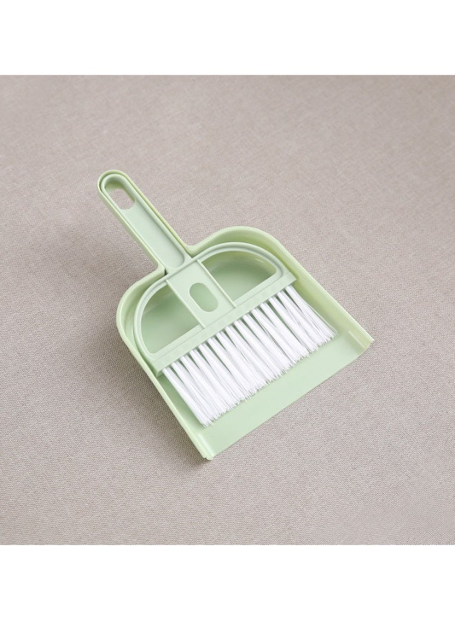 Green,Mini Desktop Cleaning Set, Home Handheld Small Broom + Dustpan, Plastic Trash Shovel, Portable Cleaning Tool  - Image 1