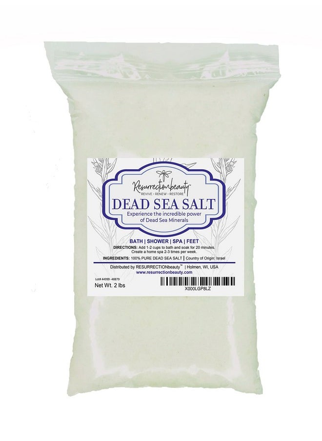 resurrectionbeauty RESURRECTIONbeauty 100% Pure Dead Sea Salt, Bulk Bath Salts for Home Spa & Salt Scrub, Bath & Foot Soak, 2 lb  - Image 1