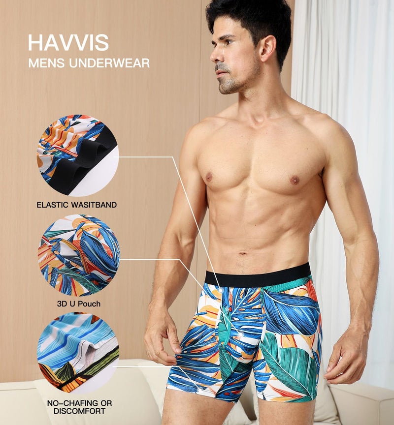 HAVVIS Men's Performance Underwear Boxer Briefs Soft Comfortable Bamboo Viscose Underwear for Men Multipack (L, Boxer Briefs : A02-9 Pack) - Image 3