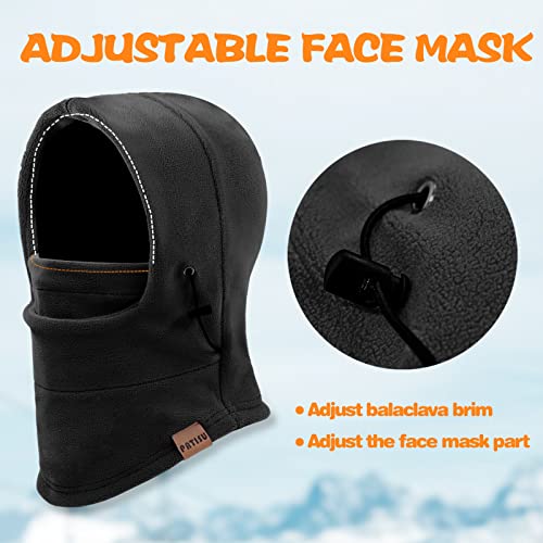 Dymex Kids Balaclava Windproof Ski Mask Hood Face Mask Neck Warmer for Cold Weather, Winter Hat for Boys Girls (1, Black) - Image 4