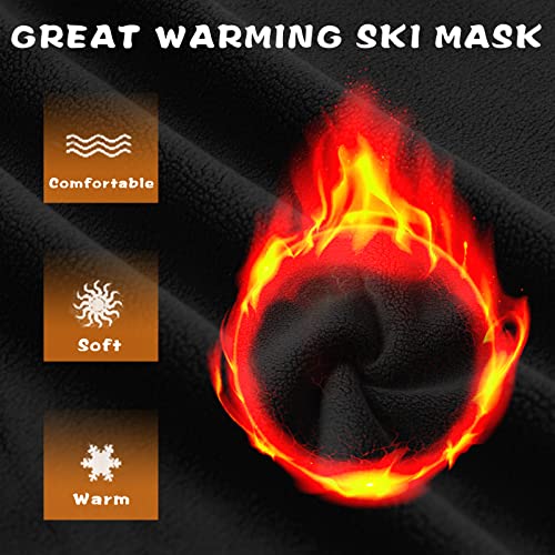 Dymex Kids Balaclava Windproof Ski Mask Hood Face Mask Neck Warmer for Cold Weather, Winter Hat for Boys Girls (1, Black) - Image 3