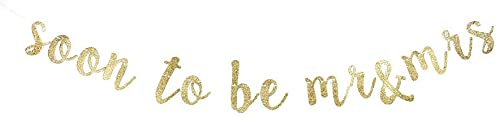 Festiko®Gold Glitter Mr & Mrs Decoration,Bride/Groom to Be Decor, Husband and Wife, Bridal Shower, Wedding, Engagement Decoration Party Supplies Combo (Banner,Balloons)- 51 Pcs - Image 2