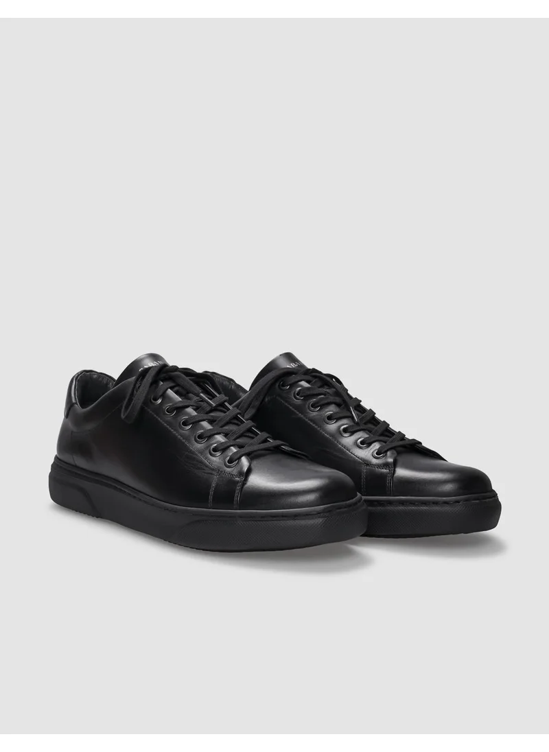 Cabani Leather Black Lace-Up Men's Casual Shoes