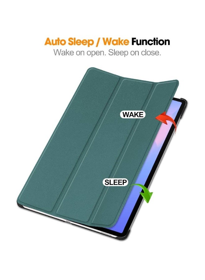 ZOOMEE Flip Case for Samsung Galaxy Tab S10 FE+ Plus 13.1 inch 2025 (SM-X620, SM-X626, SM-X626B) Cover with Pencil Holder Shockproof Lightweight Trifold Stand Tablet Shell with Auto Wake/Sleep - Green - Image 3