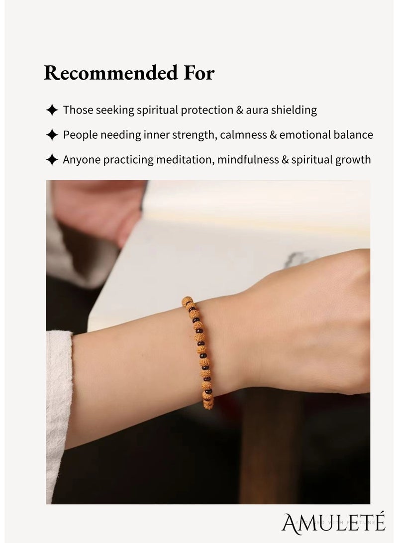 نجمة ولاء اسوارة رودراكشا سيرينيتي – تصميم مستوحى من تولسي مالا وتسبيح ورakhi، اسوارة نسائية أنيقة مع طاقة علاجية، هدية روحية مثالية للنساء والبنات - Image 4