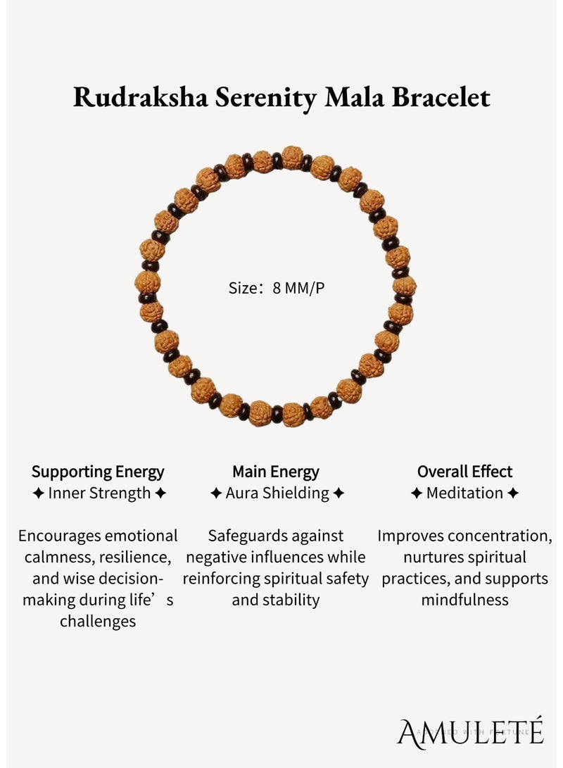 نجمة ولاء اسوارة رودراكشا سيرينيتي – تصميم مستوحى من تولسي مالا وتسبيح ورakhi، اسوارة نسائية أنيقة مع طاقة علاجية، هدية روحية مثالية للنساء والبنات - Image 2