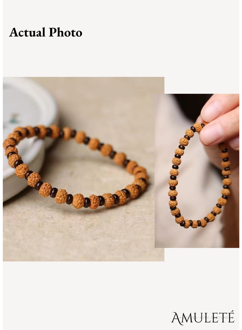 نجمة ولاء اسوارة رودراكشا سيرينيتي – تصميم مستوحى من تولسي مالا وتسبيح ورakhi، اسوارة نسائية أنيقة مع طاقة علاجية، هدية روحية مثالية للنساء والبنات - Image 5