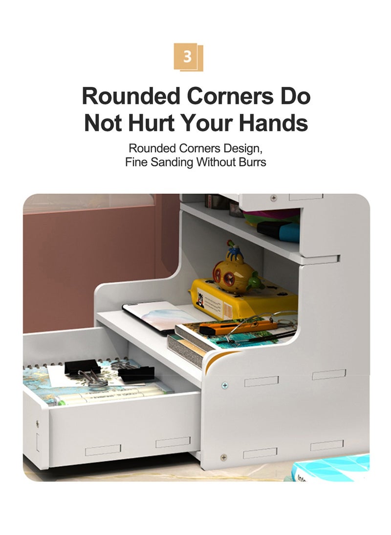 كيدل منظم أقلام خشبي مع درج، حامل أقلام رصاص DIY مكتب مرتب، أدوات مكتبية مكتبية، منظم مستلزمات المكياج، حامل أقلام لتخزين سطح المكتب، منظمة مكتب للمدرسة  - Image 3