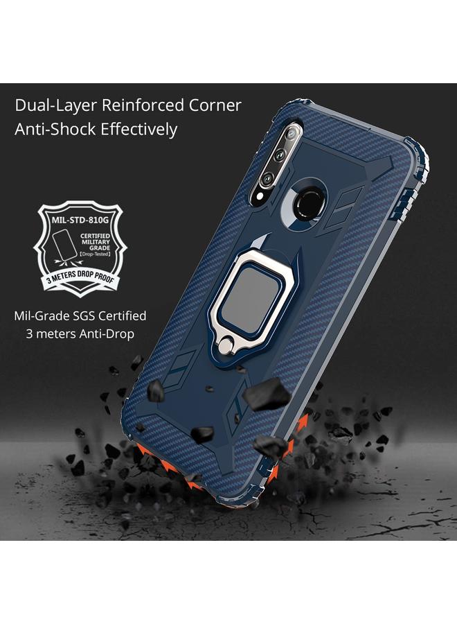 Zaboon Case For Huawei P Smart+ 2019 Carbon Fiber Protective Case with 360 Degree Rotating Ring Holder - Image 3