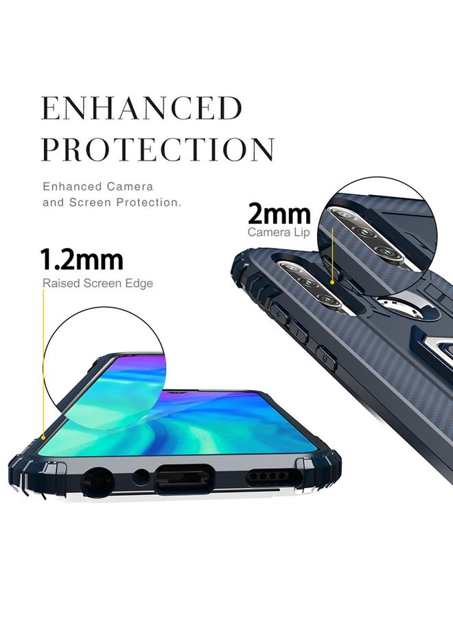 Zaboon Case For Huawei P Smart+ 2019 Carbon Fiber Protective Case with 360 Degree Rotating Ring Holder - Image 4