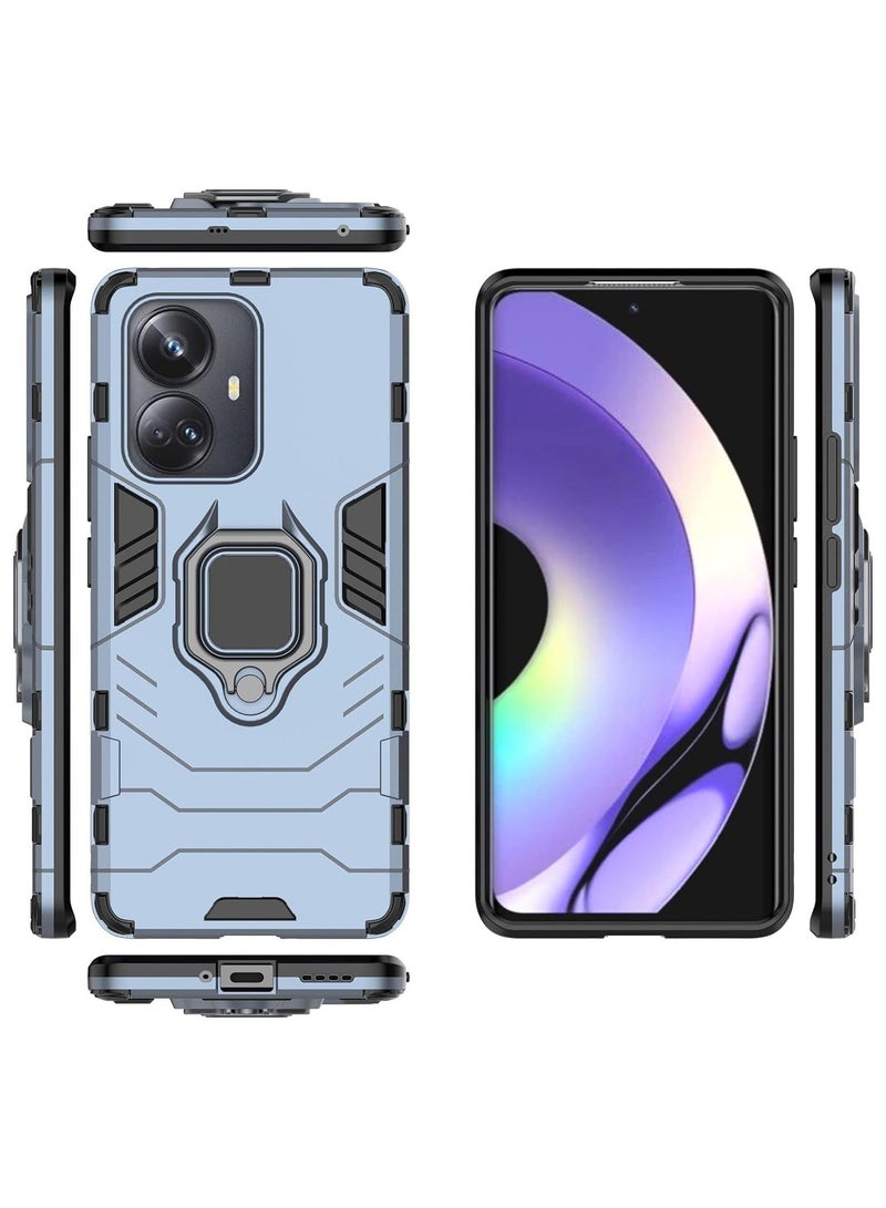 Arabest for Realme 10 Pro Plus 5G Kickstand Case, Hybrid Heavy Duty Armor Dual Layer Anti-Scratch Case Cover, Blue - Image 3