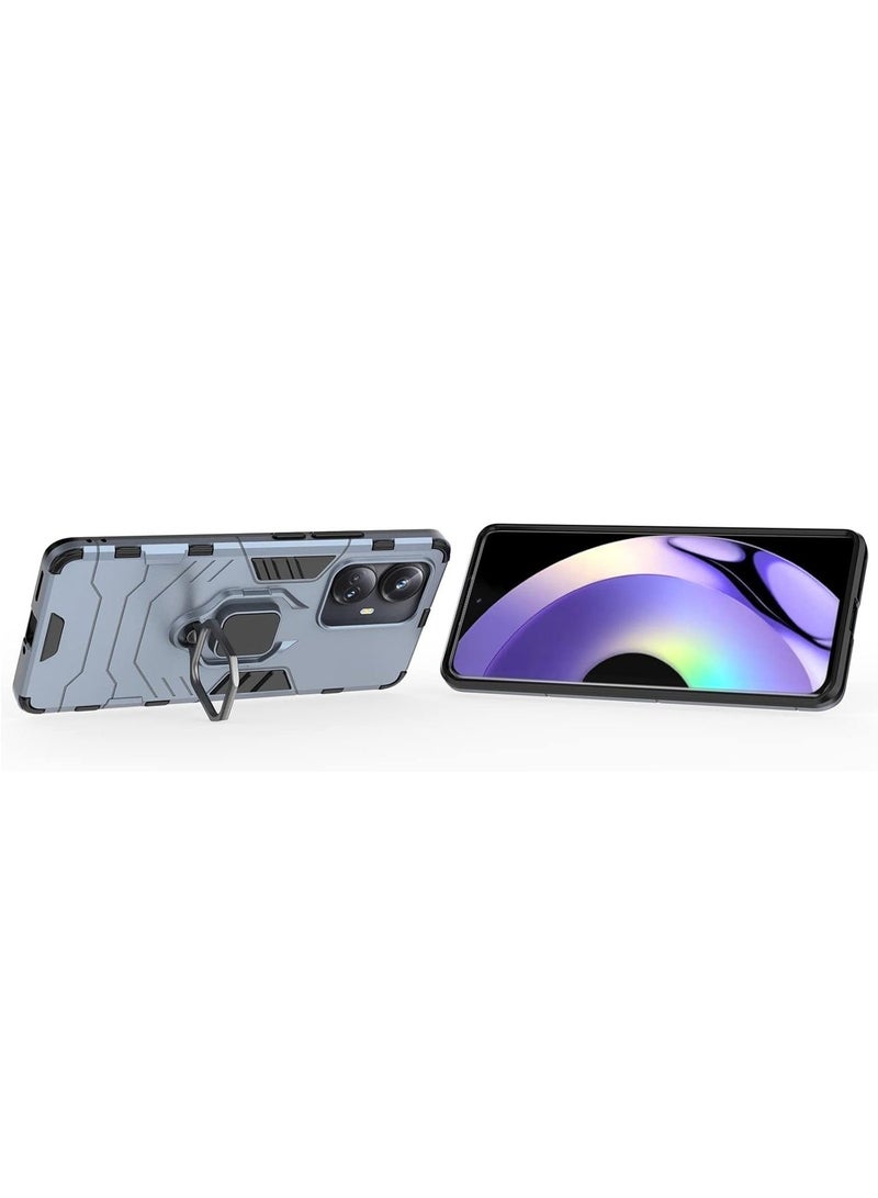 Arabest for Realme 10 Pro Plus 5G Kickstand Case, Hybrid Heavy Duty Armor Dual Layer Anti-Scratch Case Cover, Blue - Image 4