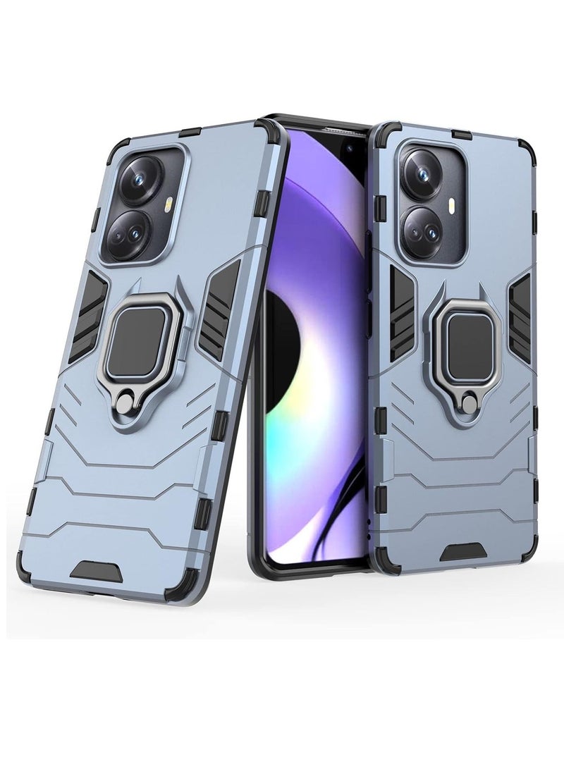 Arabest for Realme 10 Pro Plus 5G Kickstand Case, Hybrid Heavy Duty Armor Dual Layer Anti-Scratch Case Cover, Blue - Image 2
