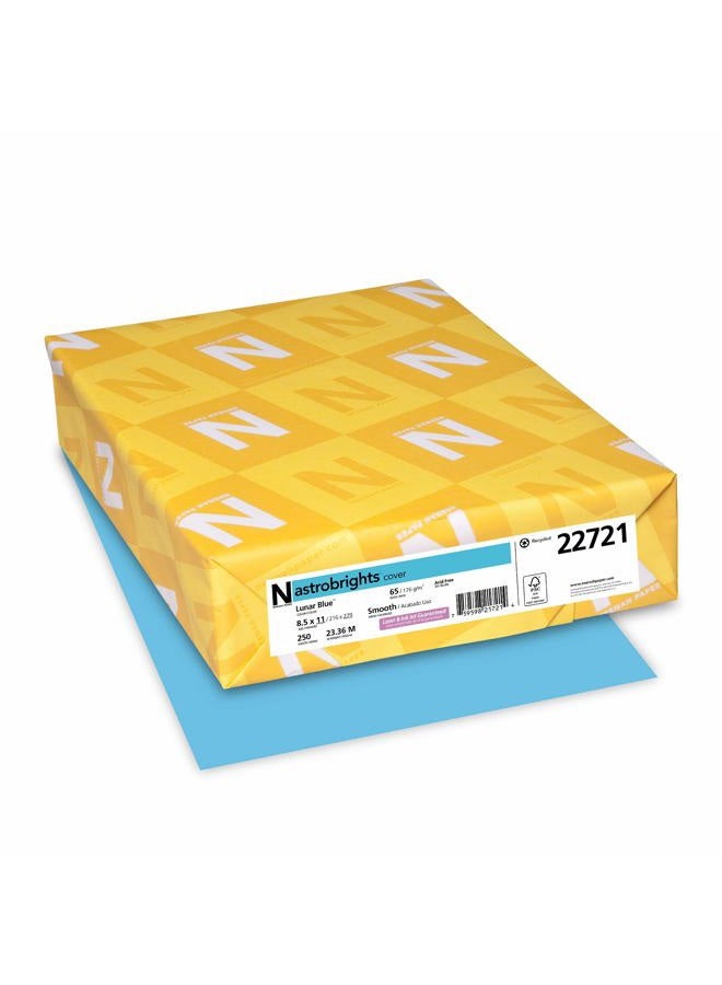 Astrobrights ® Color Card Stock, 8 1/2" x 11", FSC® Certified, 30% Recycled, 65 Lb, Lunar Blue, Pack Of 250 - Image 1