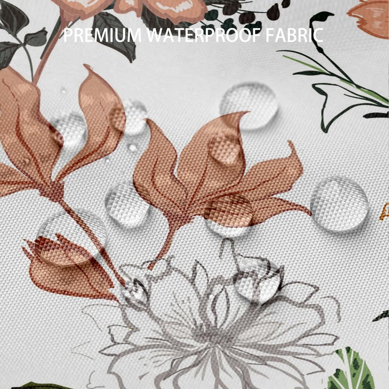 Bivinar Green Boho Floral Shower Stain 60 × 72 بوصة أوراق زهرة بوهو أنيقة الحمام ستارة مقاومة للماء نبات الحمام الستائر دش الحمام - Image 5