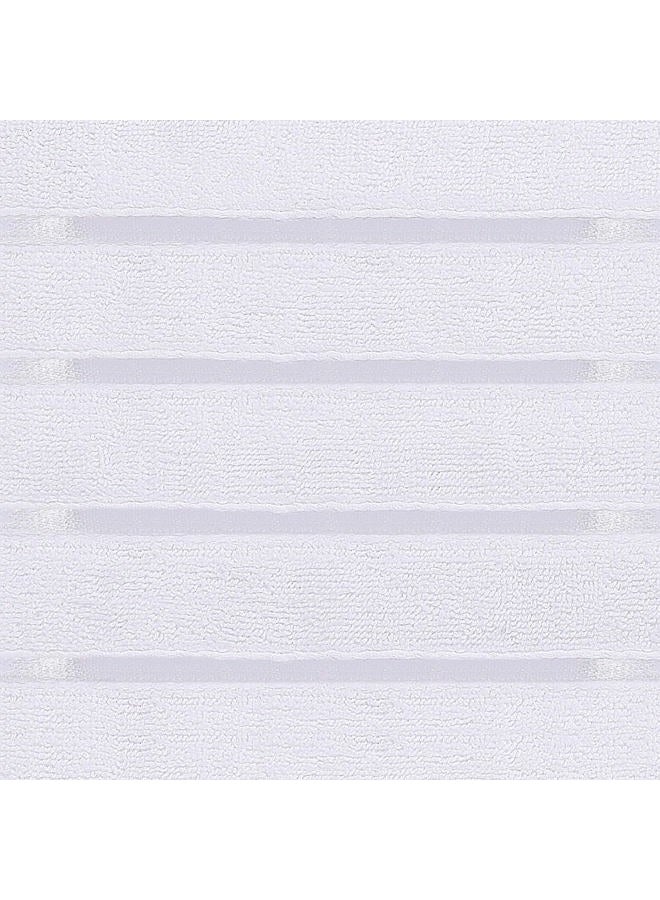 Utopia Towels 8-Piece Luxury Towel Set, 2 Bath Towels, 2 Hand Towels, and 4 Wash Cloths, 600 GSM Ring Spun Cotton Highly Absorbent Viscose Stripe Towels Ideal for Everyday use (White) - Image 3