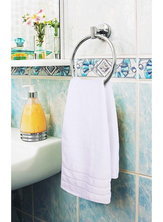 Utopia Towels 8-Piece Luxury Towel Set, 2 Bath Towels, 2 Hand Towels, and 4 Wash Cloths, 600 GSM Ring Spun Cotton Highly Absorbent Viscose Stripe Towels Ideal for Everyday use (White) - Image 4