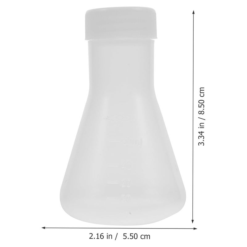 10pcs 50ml Pp Plastic Erlenmeyer Flask Set with Lid Conical Lab Flask for Experiment Science Supply - Image 2