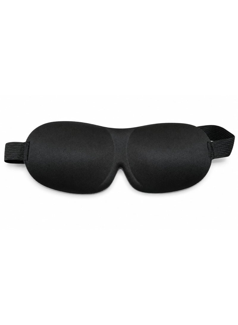 3D Sleep Eye Mask, Soft Light Blocking Eye Cover with Adjustable Elastic Strap, Comfortable Sleeping Mask for Travel, Home, Office & Meditation, Blac - Image 1