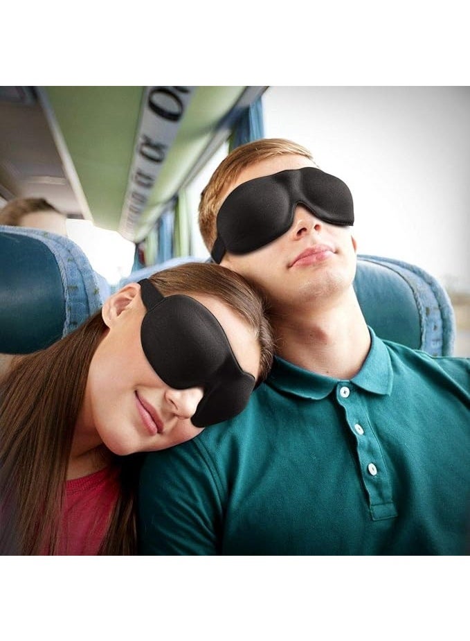 3D Sleep Eye Mask, Soft Light Blocking Eye Cover with Adjustable Elastic Strap, Comfortable Sleeping Mask for Travel, Home, Office & Meditation, Blac - Image 4