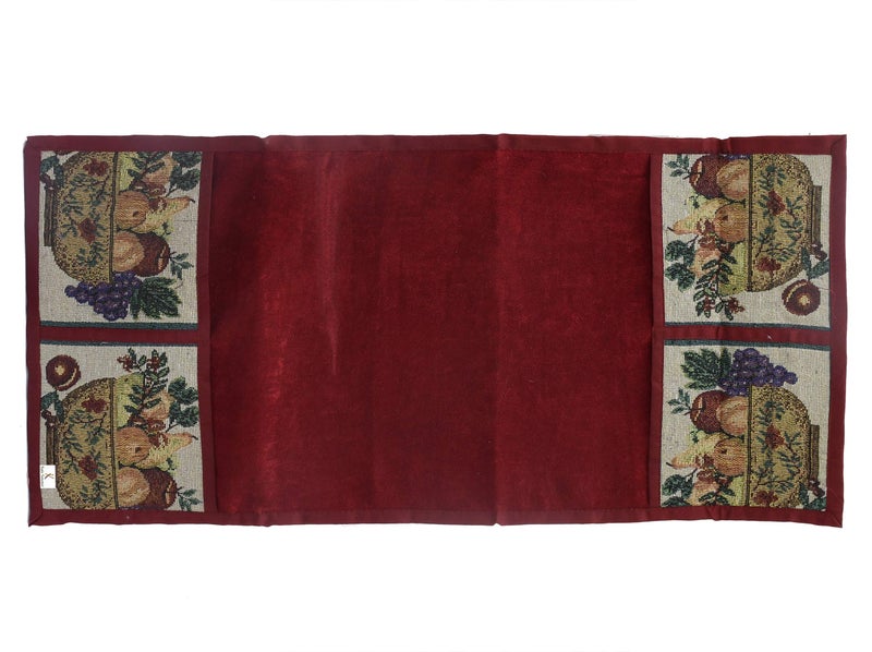 Kuber Industries Velvet Microwave/Oven Top Cover with 4 Utility Pockets 25 LTR (Maroon)-KUBMART11834 - Image 3