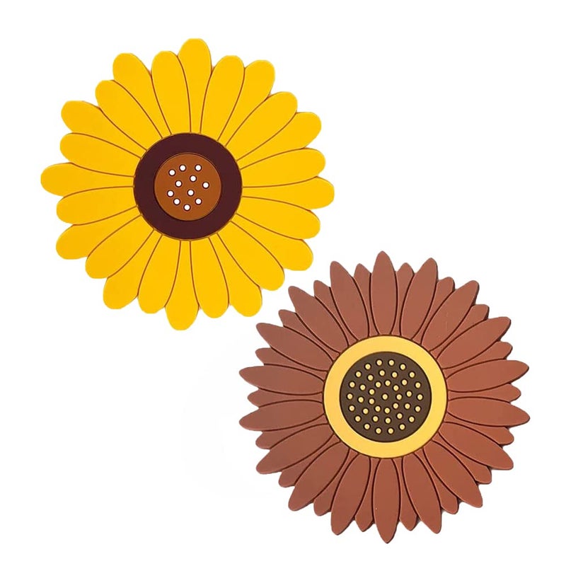 P Plus Fire Modern Heat Resistant Mats for Countertop Pot Holders Hot Pads Multi-Purpose Trivet Mat Non-Slip & Heat Resistant Kitchen Hot Pads (Medium, Multi, Set of 2) - Image 1