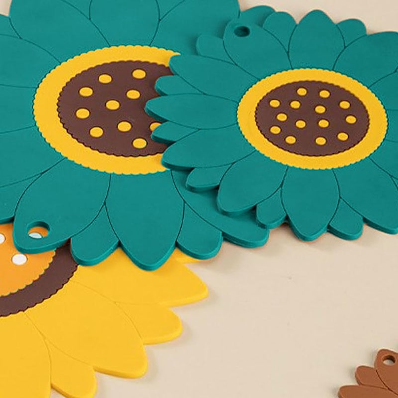 P Plus Fire Modern Heat Resistant Mats for Countertop Pot Holders Hot Pads Multi-Purpose Trivet Mat Non-Slip & Heat Resistant Kitchen Hot Pads (Medium, Multi, Set of 2) - Image 3