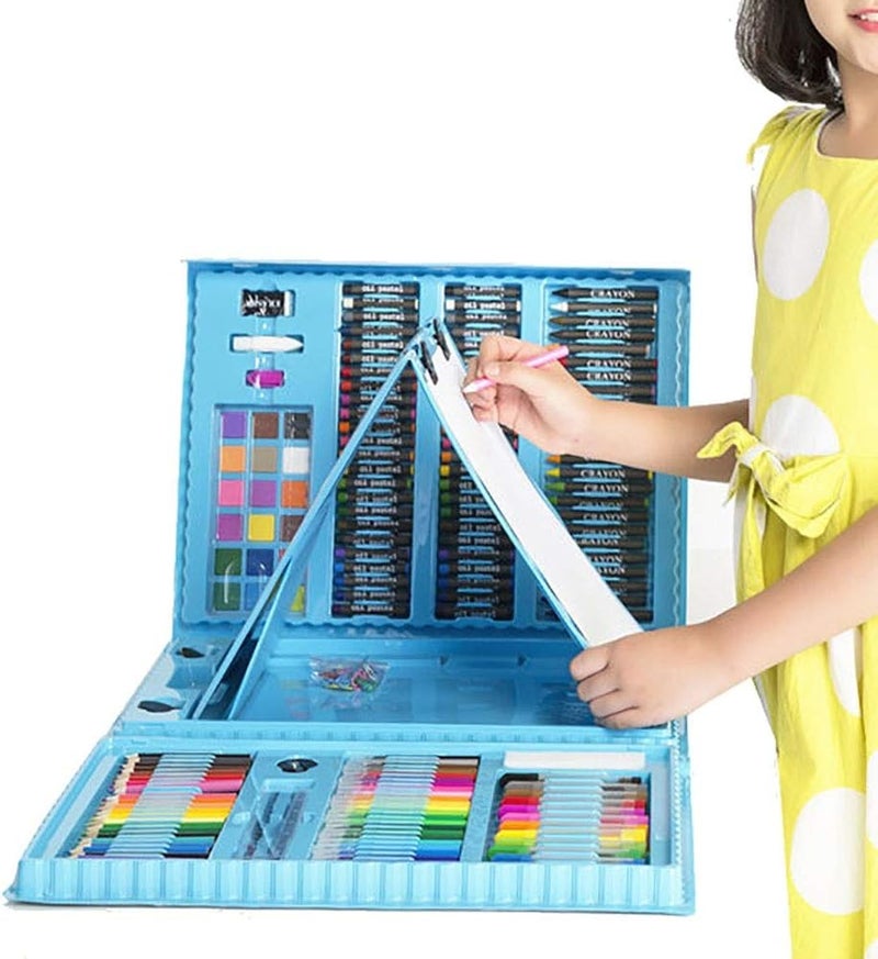 Zain Art Sets Art Supplies 208-Piece Double Sided Trifold Easel Art Set Pink/Pen Set for Beginners and Junior (Color : Blue, Size : Free Size) (Blue Free Size) - Image 3