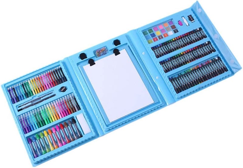 Zain Art Sets Art Supplies 208-Piece Double Sided Trifold Easel Art Set Pink/Pen Set for Beginners and Junior (Color : Blue, Size : Free Size) (Blue Free Size) - Image 2