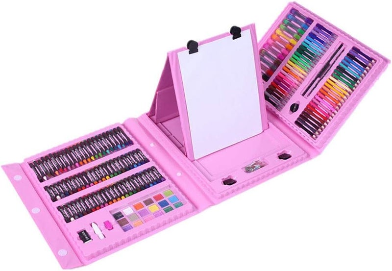 Zain Art Sets Art Supplies 208-Piece Double Sided Trifold Easel Art Set Pink/Pen Set for Beginners and Junior (Color : Blue, Size : Free Size) (Blue Free Size) - Image 4