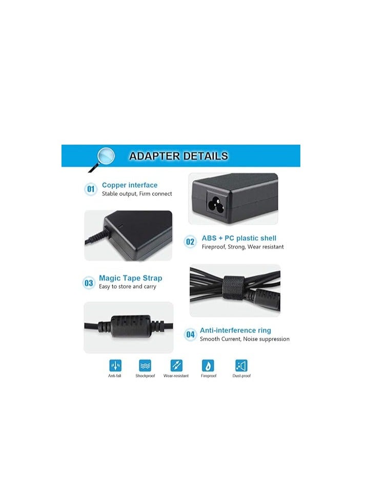 Terabyte شاحن تيار متردد 19 فولت 3.42 أمبير 65 واط متوافق مع توشيبا ساتلايت PA3714U-1ACA PA3917U-1ACA PA3715U-1ACA C55 C55T-A5222 C655 C855D L305D L505 L655 L755 A665 A505 P755 P775 P855 P875 مقبس 5.5x2.5 مم - Image 4