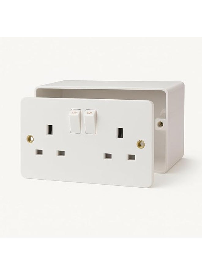 Duravel Wall Socket with Switches, 2-Gang Electrical Outlet - Image 1
