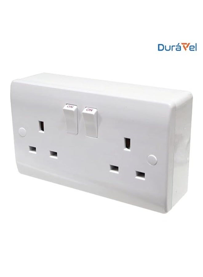 Duravel Wall Socket with Switches, 2-Gang Electrical Outlet - Image 3