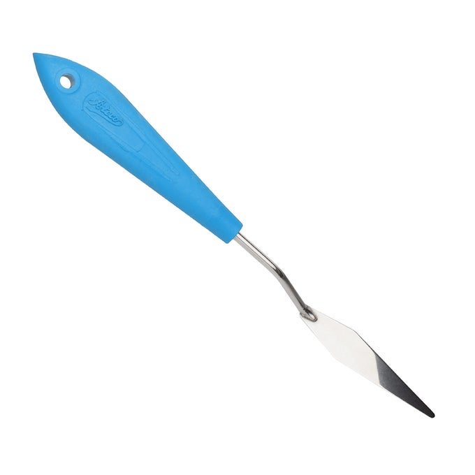 OFFSET SPATULA 29 DIAMOND SHAPE TROWEL NONSLIP PLASTIC HANDLE LARGE DIAMOND SILVER