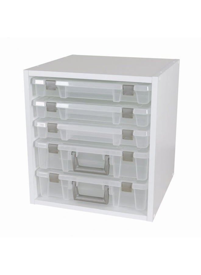 ArtBin 6855SC Super Satchel Cube - 15.5 x 16.75 x 15.625 in. Arts and Crafts Supply Storage with Pre-Drilled Holes, 6 Rail Set, Customizable, White - Image 5