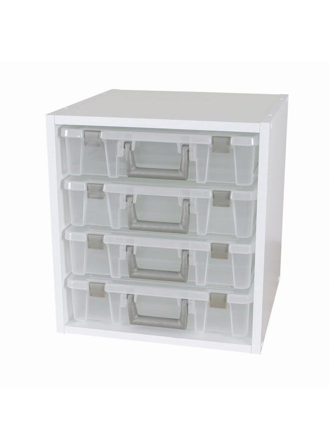 ArtBin 6855SC Super Satchel Cube - 15.5 x 16.75 x 15.625 in. Arts and Crafts Supply Storage with Pre-Drilled Holes, 6 Rail Set, Customizable, White - Image 4