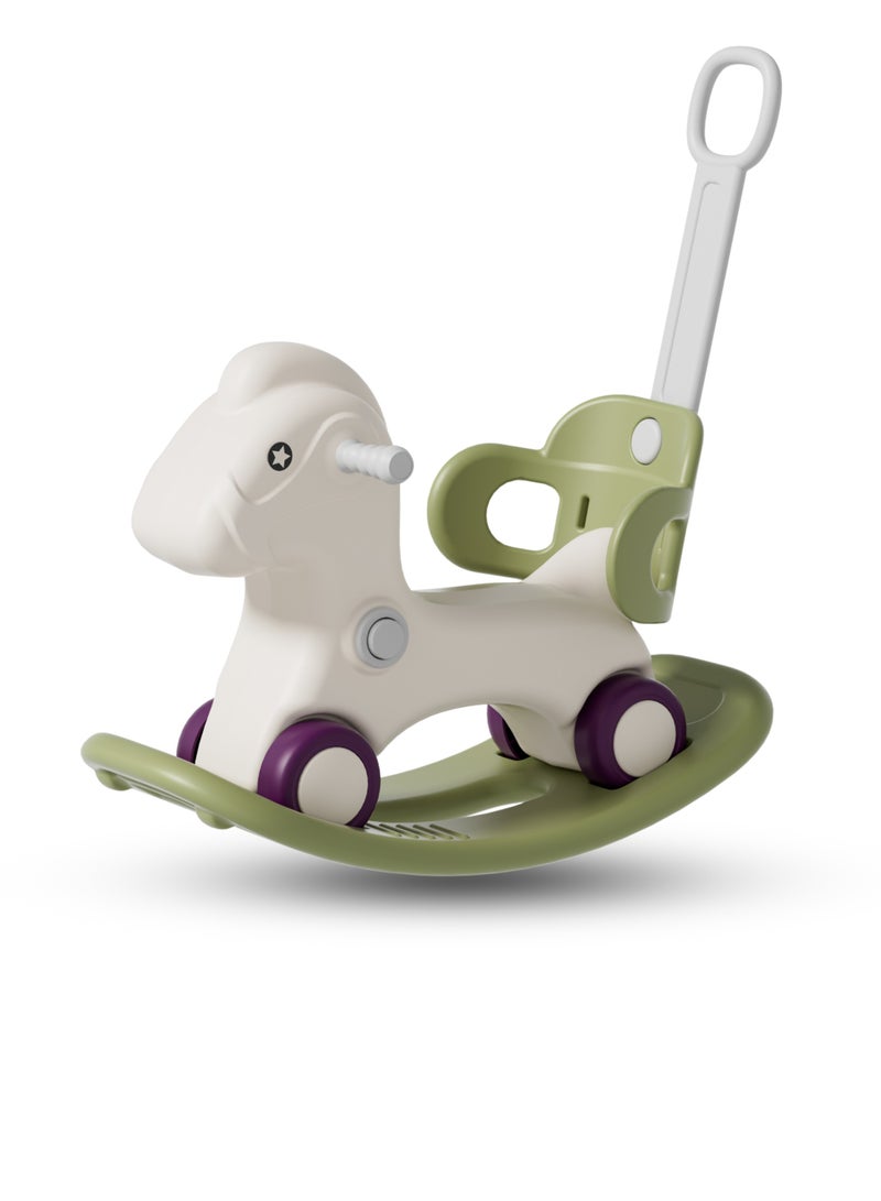 MG 3 in1 Kids Rocking Horse offers three modes car, rocking, ride on toys, Infant Rocker Ride-on Toy for Kids 1-3 Years Old, Green White - Image 1