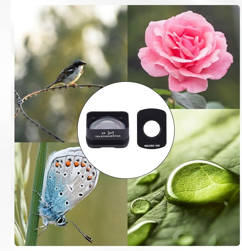 مجموعة مرشح عدسة الماكرو 10X من سبائك الألومنيوم والزجاج البصري لمسافة تركيز 5-10 سم - Image 3