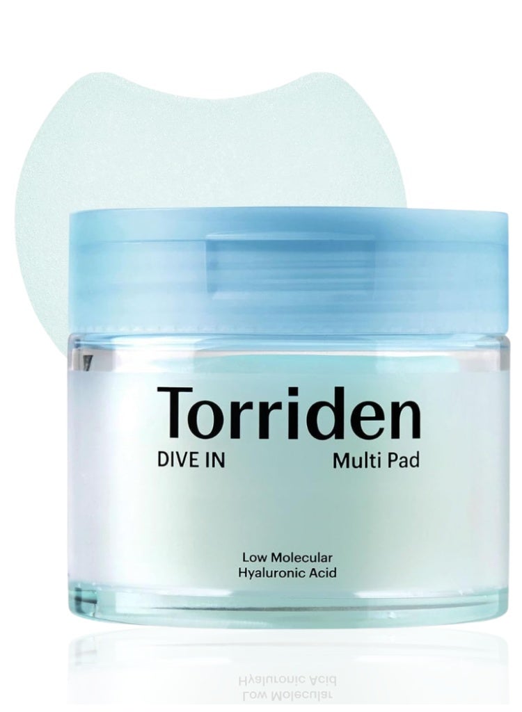 Torriden DIVE IN Low Molecular Hyaluronic Acid Multi Pad 80 Count – Deep Hydration Cooling Toner Pads for Sensitive Skin - Image 1