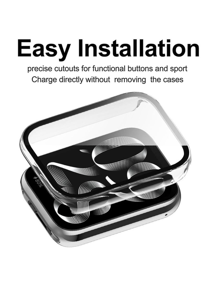 KASTWAVE Case with Tempered Glass Screen Protector Compatible for xiaomi Band 8 pro, 9H 360° All-Round Protective Ultra Thin Protective PC Case Cover for Mi Band 8 Pro, 2 Pcs, Black Transparent - Image 3
