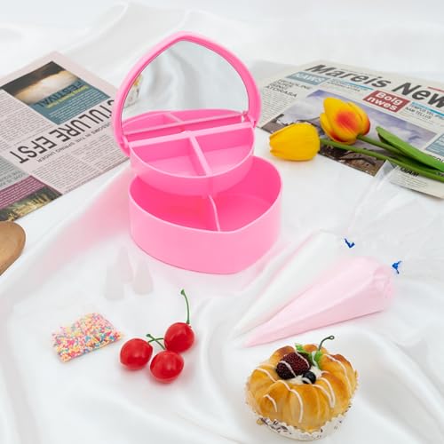 Decoden Fake Cake Kit, Decorate a Heart Shaped Fake Cake Jewelry Box Cream, Fake Whipped Cream Glue, Cherries, Sprinkles & Craft Supplies, Fake Cake Decor (Pink) - Image 4