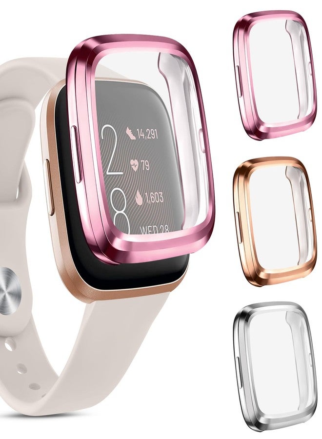 عبوة من 3 واقيات شاشة لساعة Fitbit Versa 2، غطاء حماية شامل من مادة TPU، ملحقات متينة - Image 1