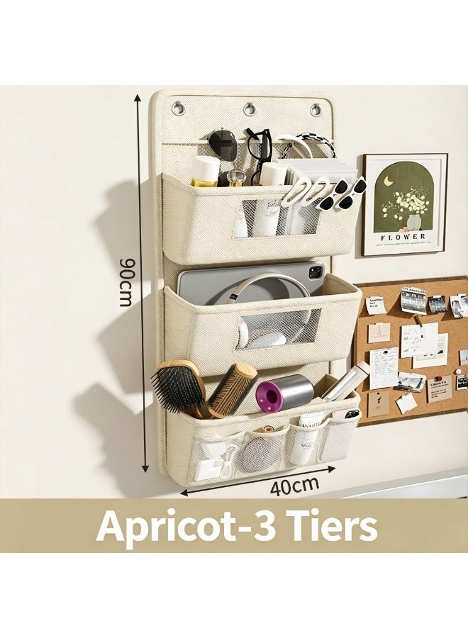 Multilayer non-woven fabric door storage pouch for student dormitories. Wall-mounted shoe storage and organization bag. - Image 3