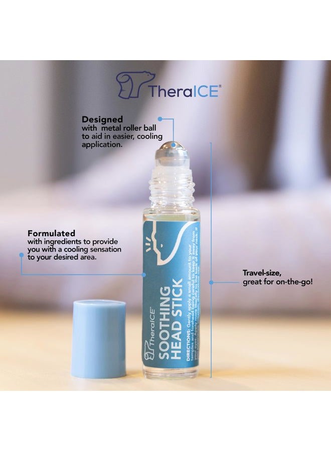 TheraICE عصا تخفيف الصداع النصفي 10 مل (0.33 أونصة) زيت أساسي عضوي رول على الصداع والتوتر بالعلاج العطري: نعناع، نعناع فلفلي، لافندر، بابونج، إكليل الجبل، كينا. - Image 2