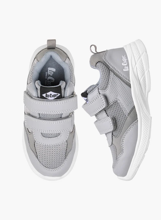 Lee Cooper Boys' Panelled Sneakers with Hook and Loop Closure