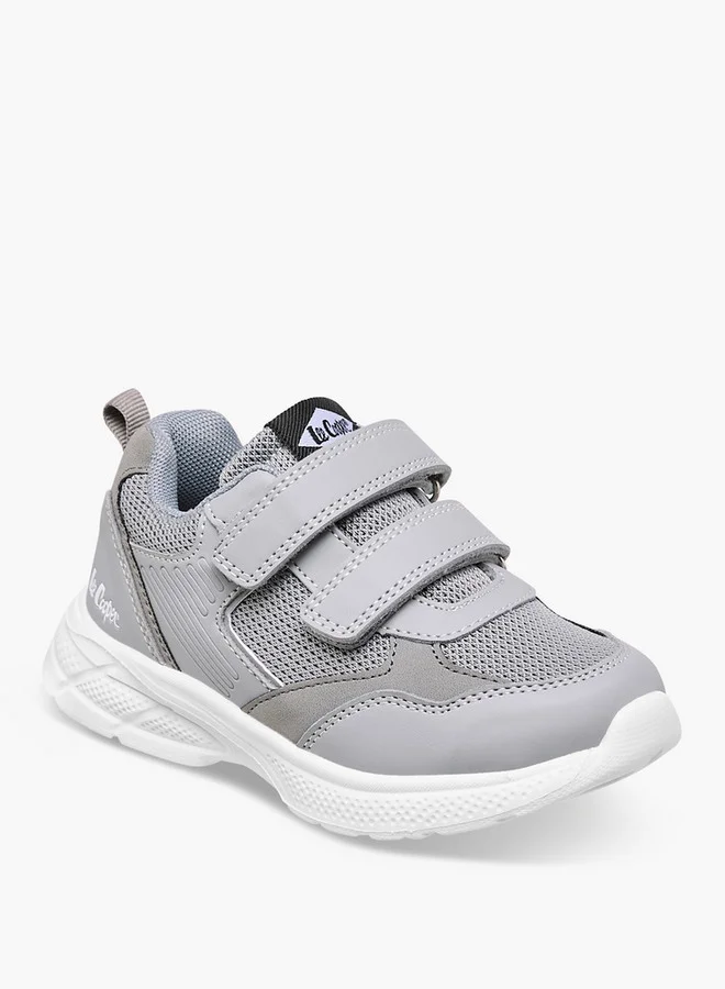 Lee Cooper Boys' Panelled Sneakers with Hook and Loop Closure
