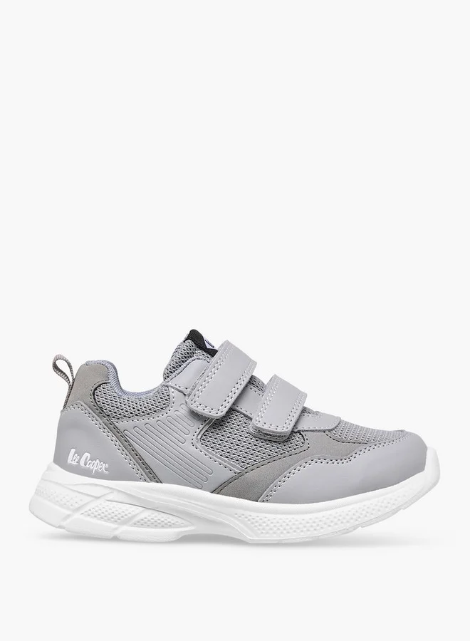 Lee Cooper Boys' Panelled Sneakers with Hook and Loop Closure